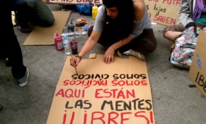 Mayo de 2011. Acampada en Puerta de Sol, Madrid. Foto: FadoCracia.