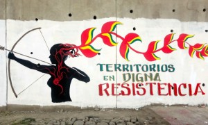 Mural de la marcha del TIPNIS en defensa de la Madre Tierra, Bolivia. Fuente: Solidaridad TIPNIS.